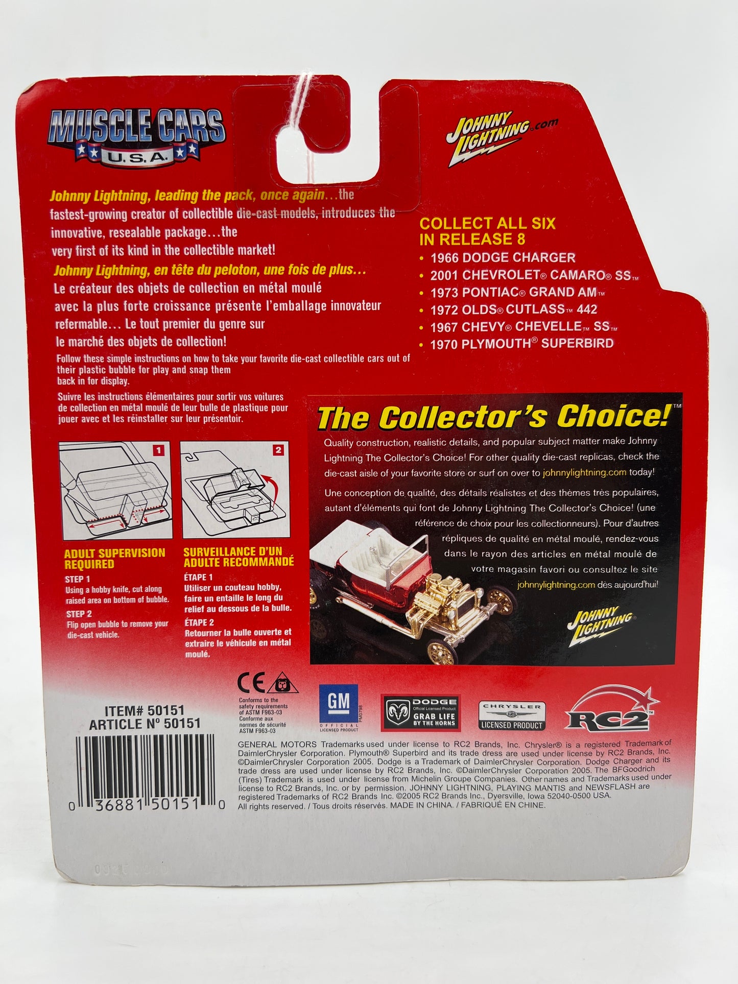 Johnny Lightning Muscle Cars USA #48 1970 Plymouth Superbird Red 219A