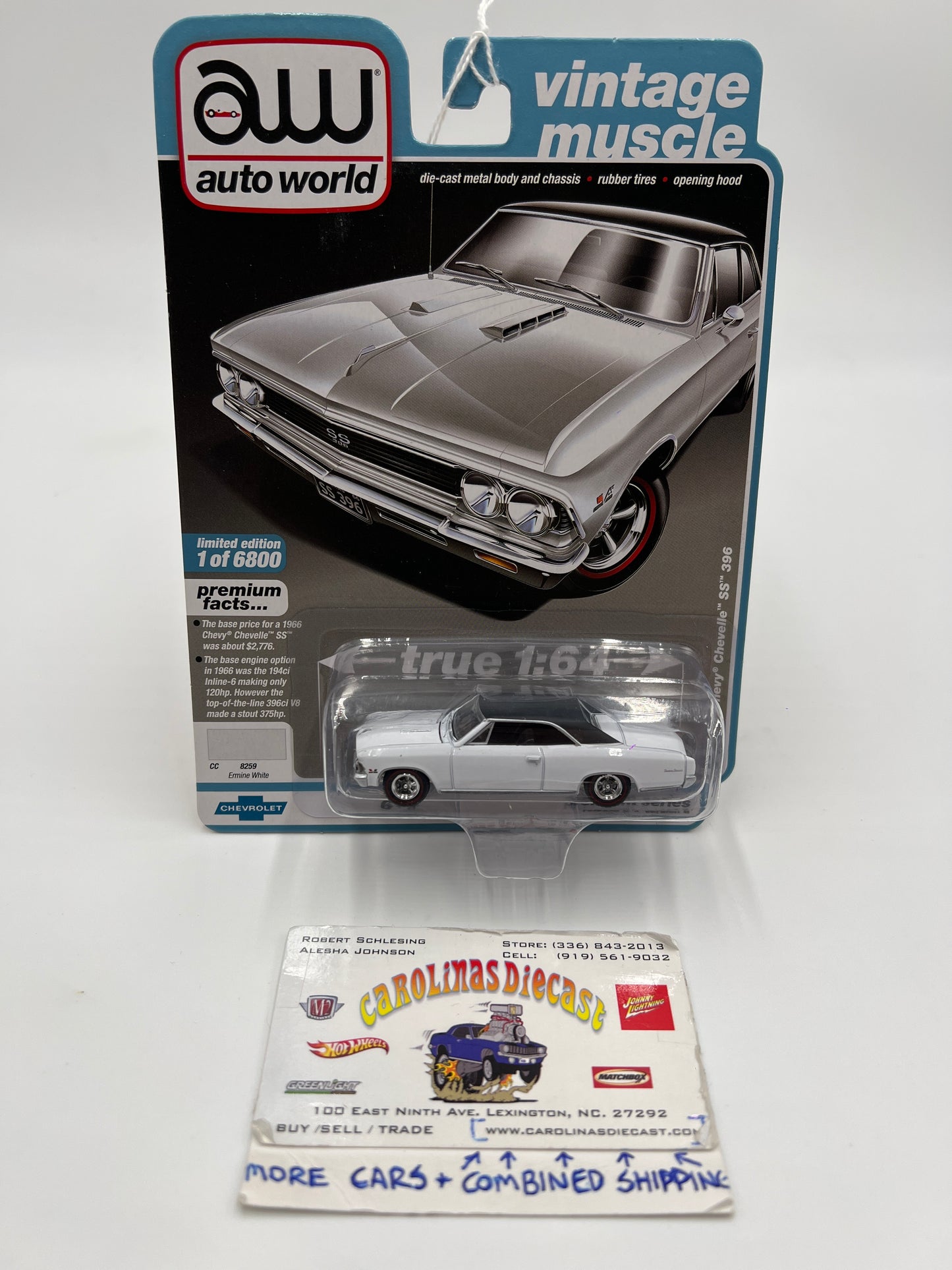 Auto World Vintage Muscle Release 2 Version B 1966 Chevy Chevelle SS 396 Ermine White 183G