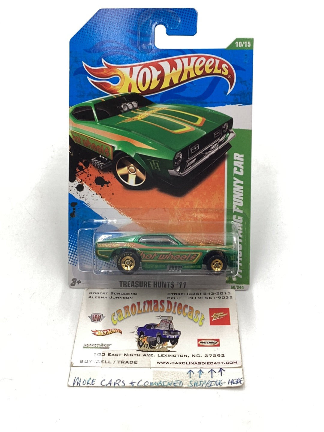 2011 hot wheels super treasure hunt #60 71 Mustang Funny Car W/ Protector