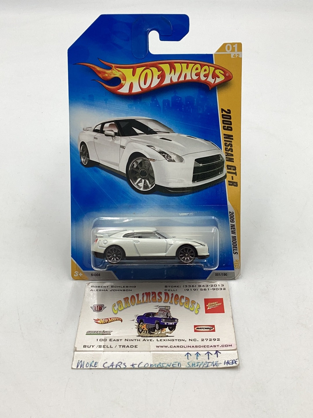 2009 Hot Wheels #1 2009 Nissan GT-R htf smoked chrome 10 spoke rims