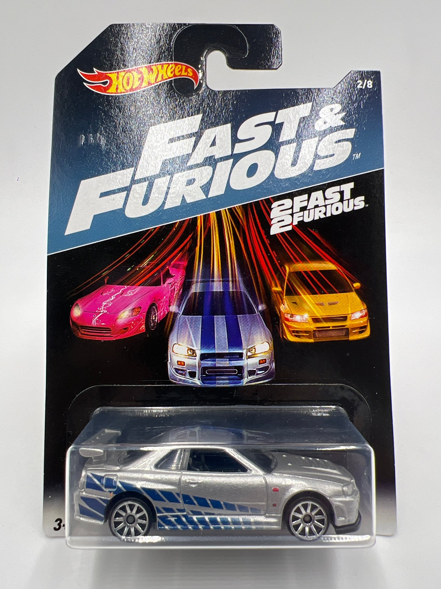 2016 Hot Wheels Fast & Furious #2 Nissan Skyline GT-R R34 Silver W/Protector