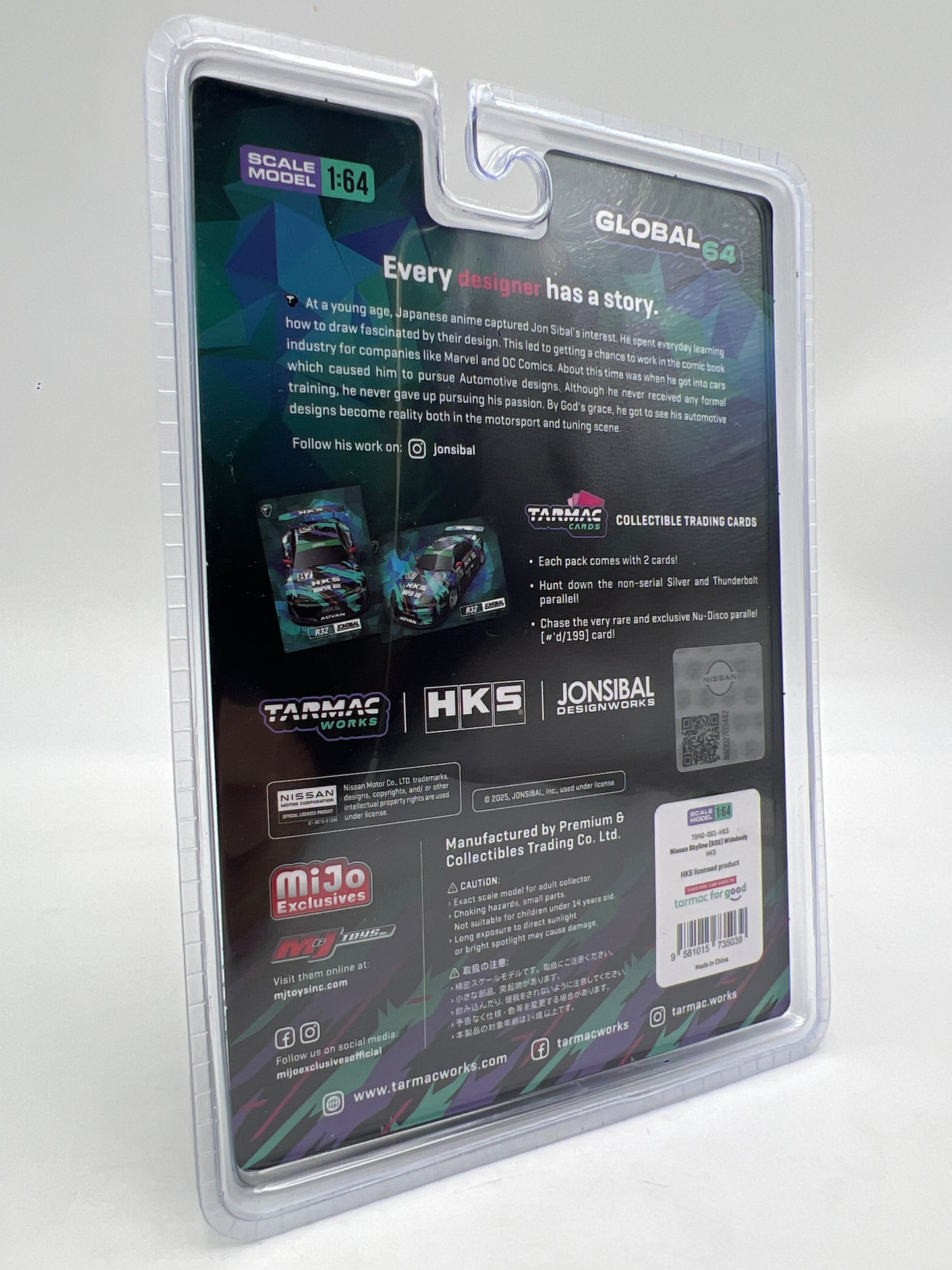 Tarmac Works Mijo Exclusives CHASE Nissan Skyline R32 Widebody HKS W/Trading Cards