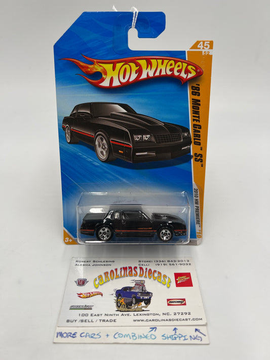 2010 Hot Wheels Premiere #45 86 Monte Carlo SS Black SR