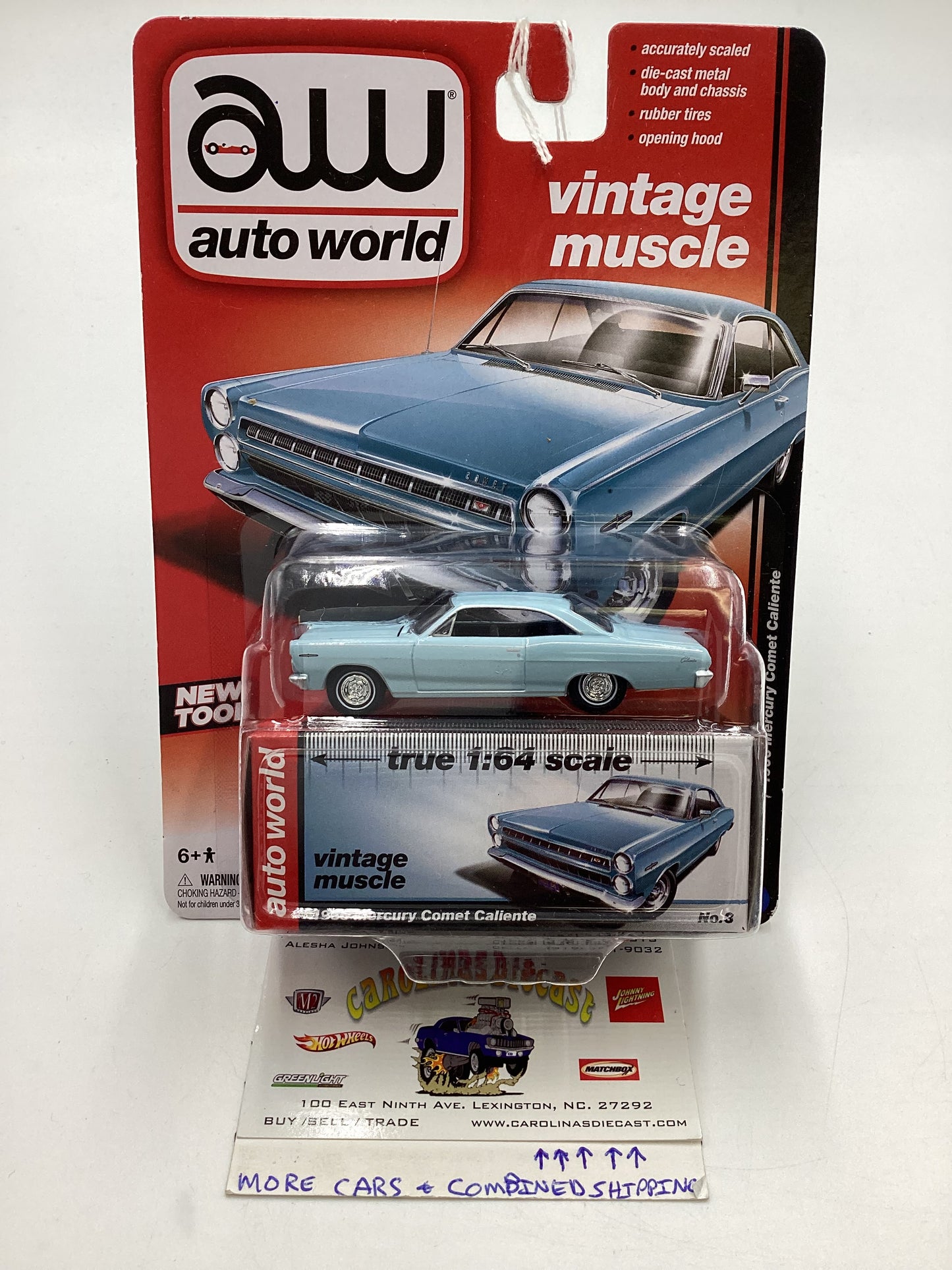 Auto World AW Vintage Muscle Series 3 Release 3 1966 Mercury Comet Caliente Light Blue 184E