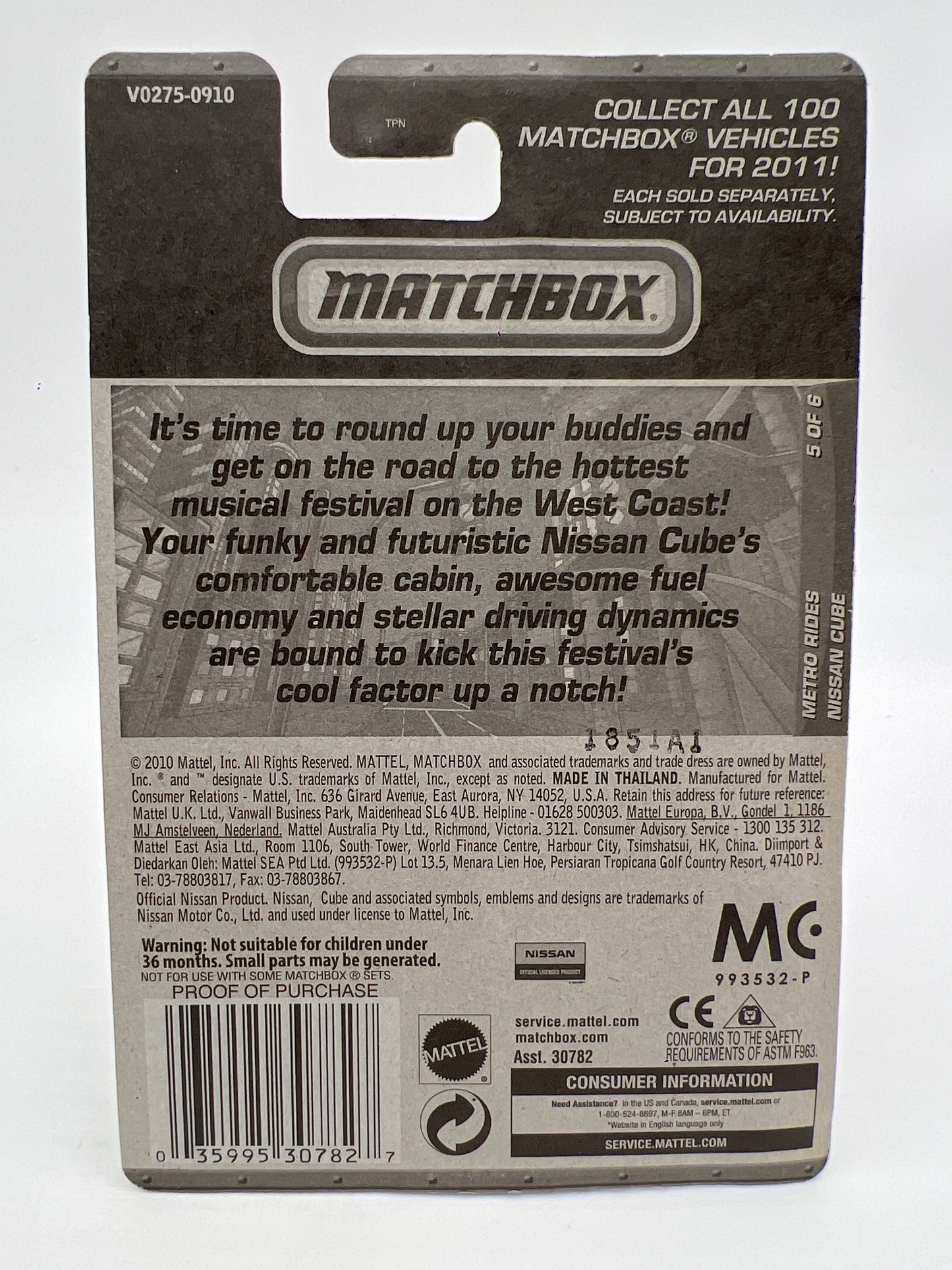 Matchbox Metro Rides #30 Nissan Cube Blue W/Protector