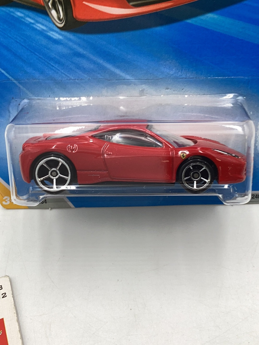 2010 Hot Wheels #34 Ferrari 458 Italia with protector