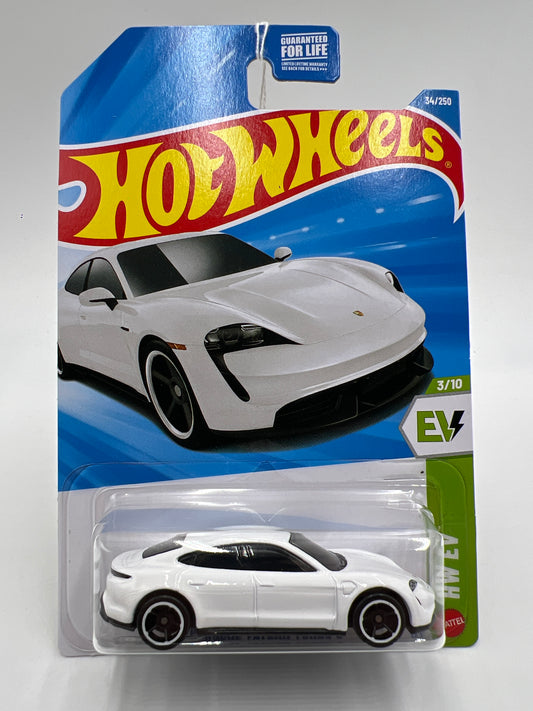 2026 Hot Wheels B Case HW EV #34 Porsche Taycan Turbo S White 98G