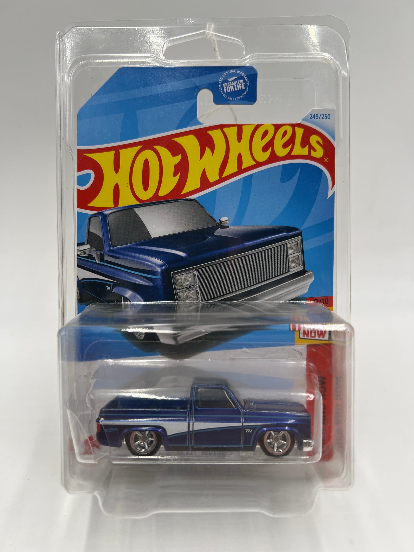 2024 Hot Wheels Super Treasure Hunt #249 83 Chevy Silverado Blue W/Protector Bad Card/Blister