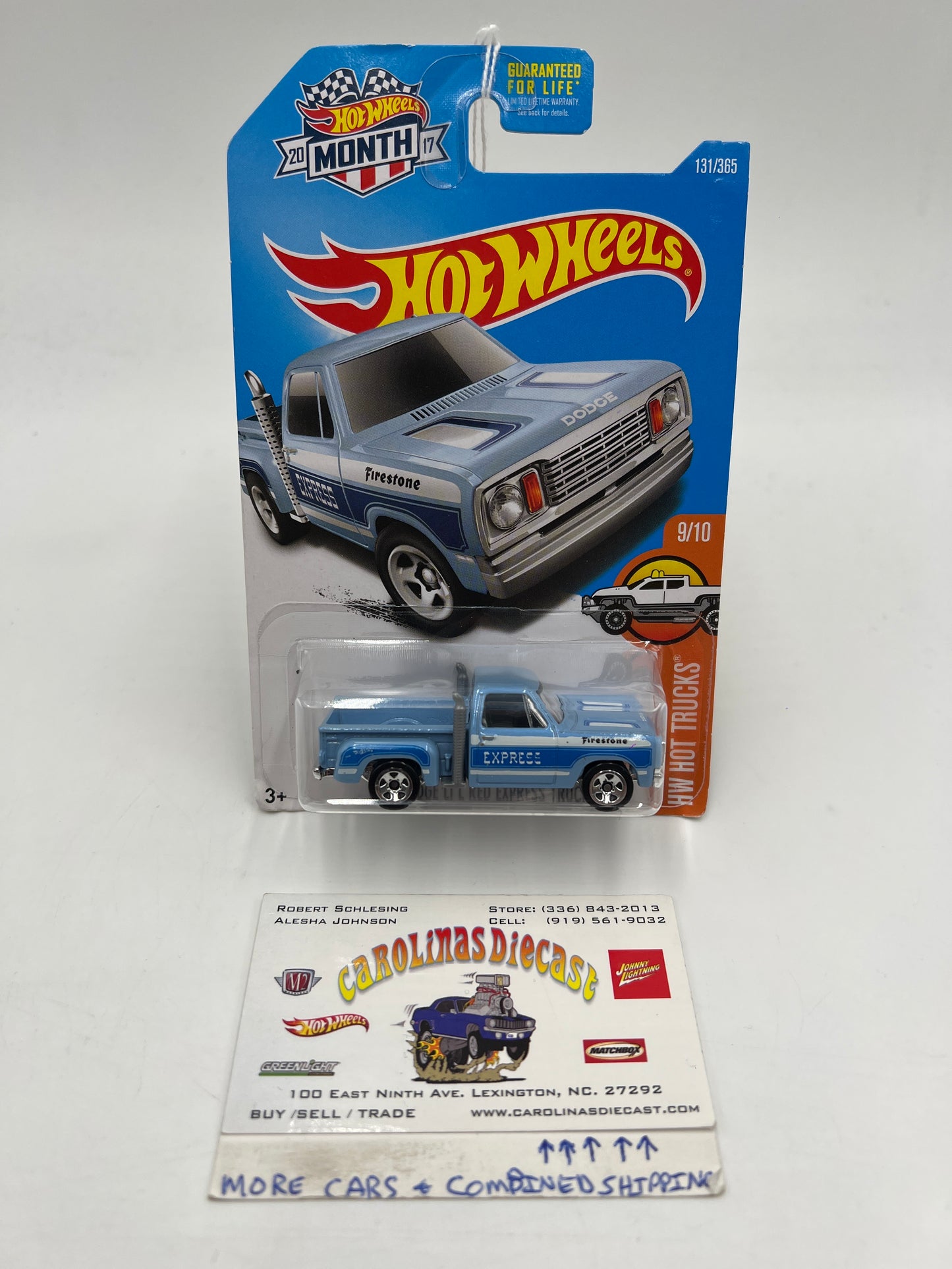 2017 Hot Wheels HW Hot Trucks #131 1978 Dodge Lil Red Express Truck Light Blue Month Card 41E