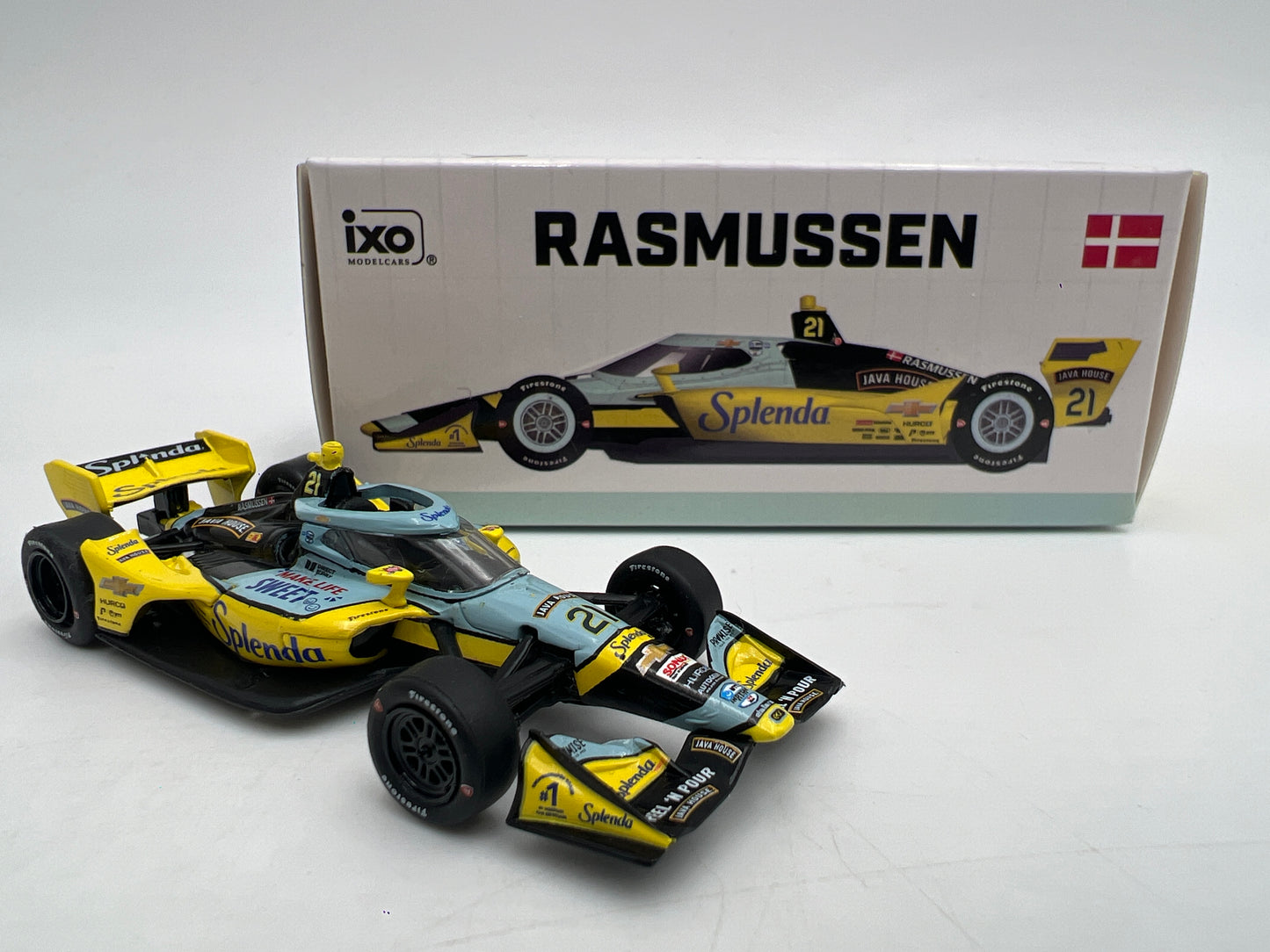 IXO Models 1/64 NTT Indycar Series Christian Rasmussen #21 Splenda