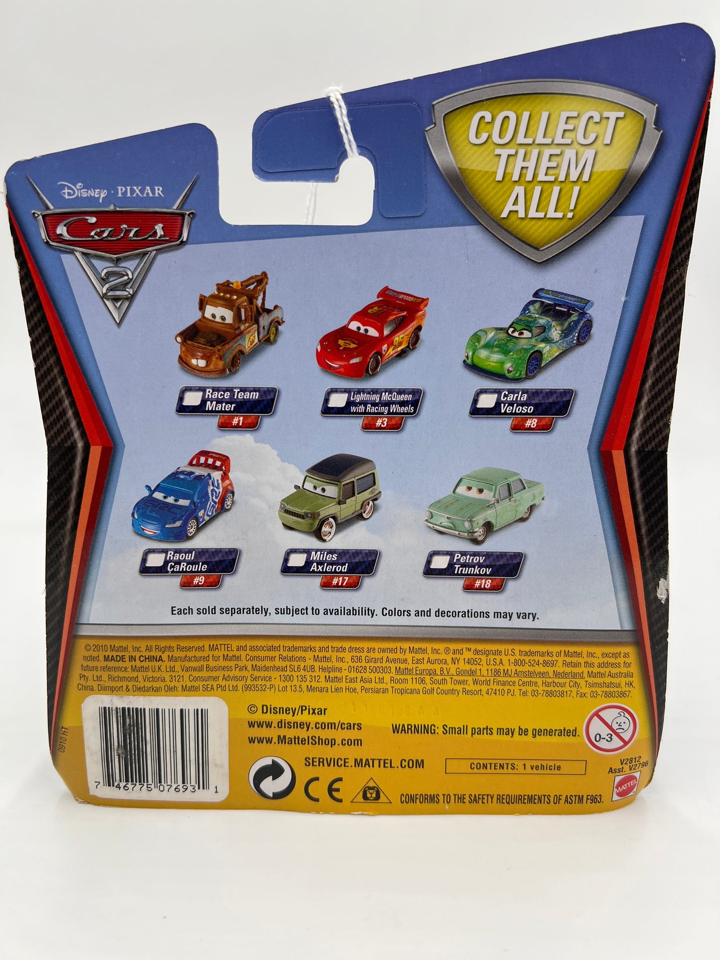 Disney Pixar Cars 2 #17 Miles Axlerod Green 139D