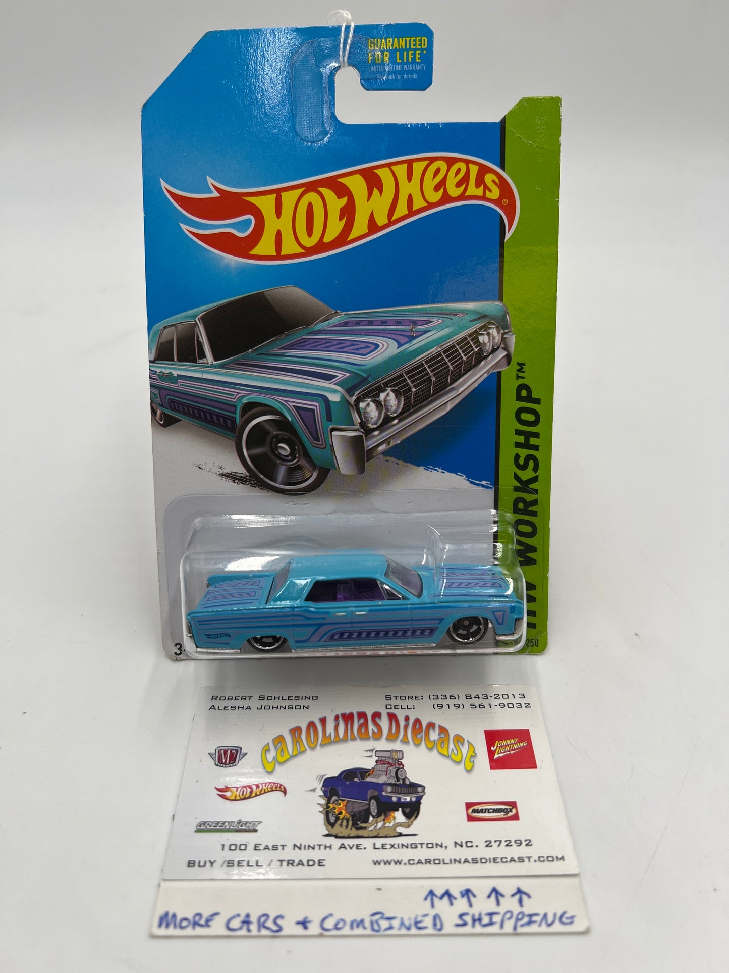 2014 Hot Wheels Workshop #208 64 Lincoln Continental *Card Not Perfect* 53F