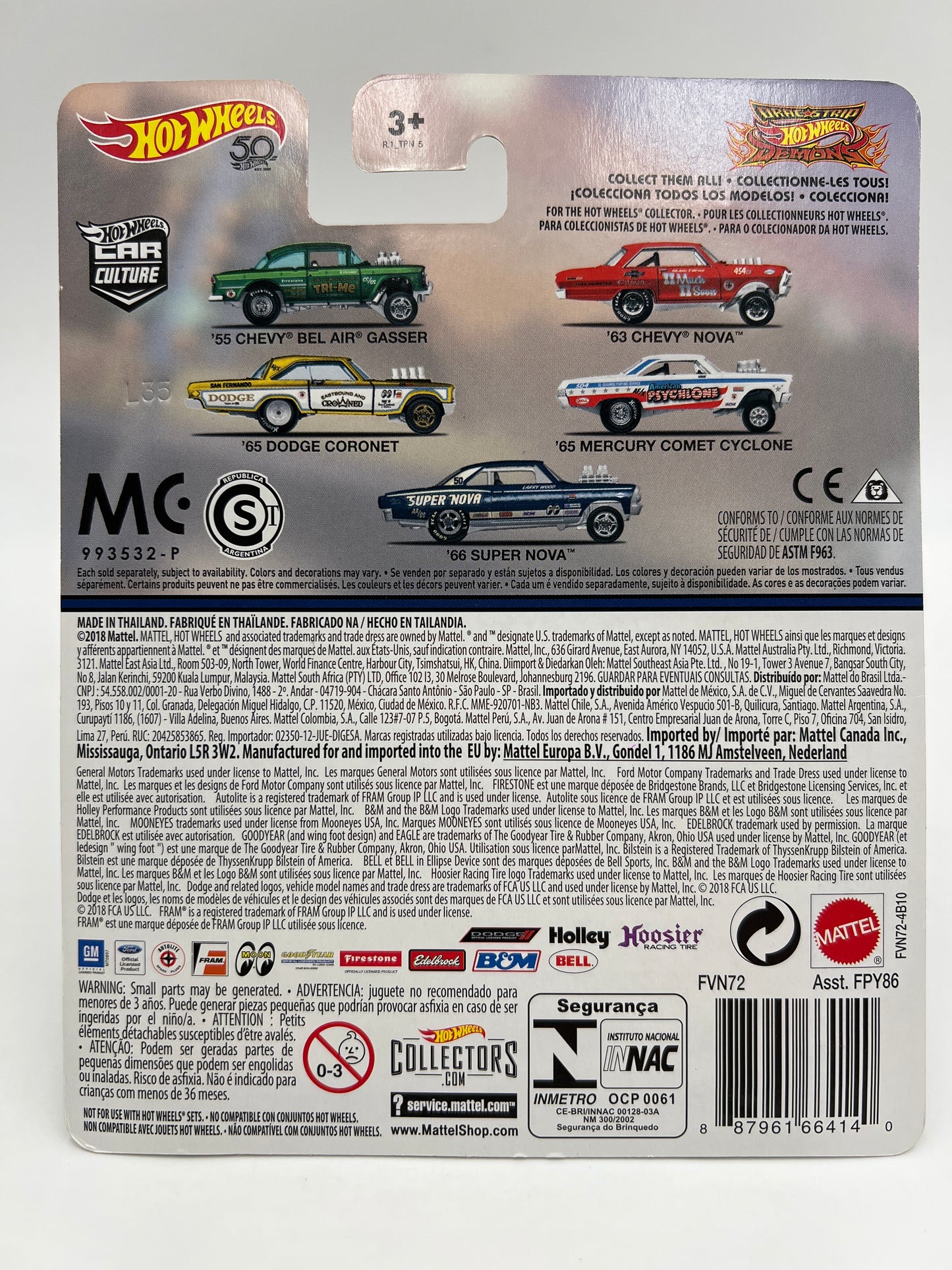 Hot Wheels Premium Drag Strip Demons #3 65 Dodge Coronet Yellow 245M