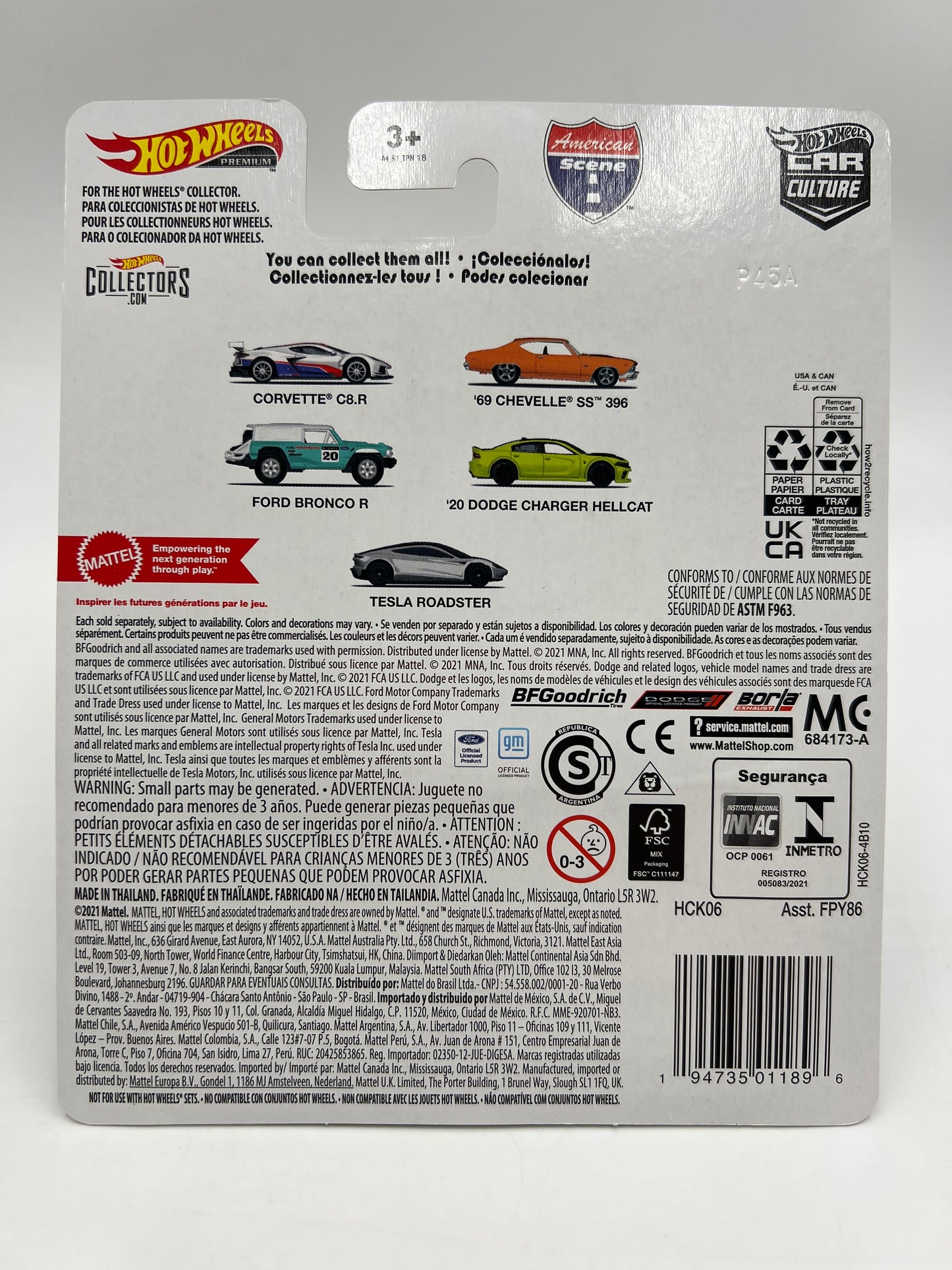 Hot Wheels Premium Car Culture American Scene CHASE #0 Corvette C8.R Black W/Protector