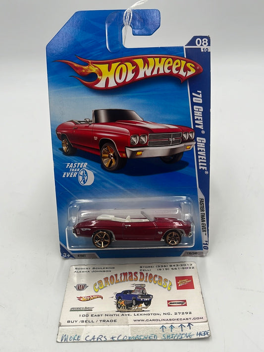 2010 Hot Wheels Faster Than Ever ‘70 Chevy Chevelle Walmart Exclusive Maroon 136/240 3C