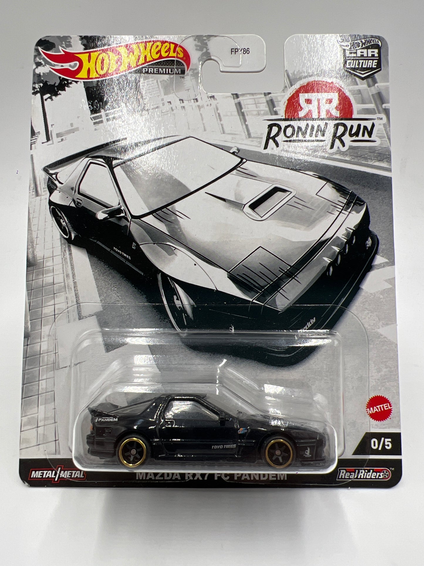 Hot Wheels Premium Car Culture Ronin Run CHASE #0 Mazda RX7 FC Pandem Black W/Protector