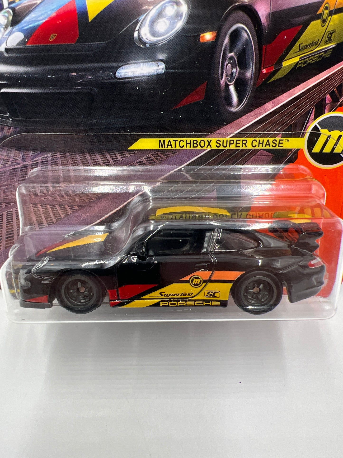 Matchbox Super Chase Porsche 911 GT3 Black W/Protector
