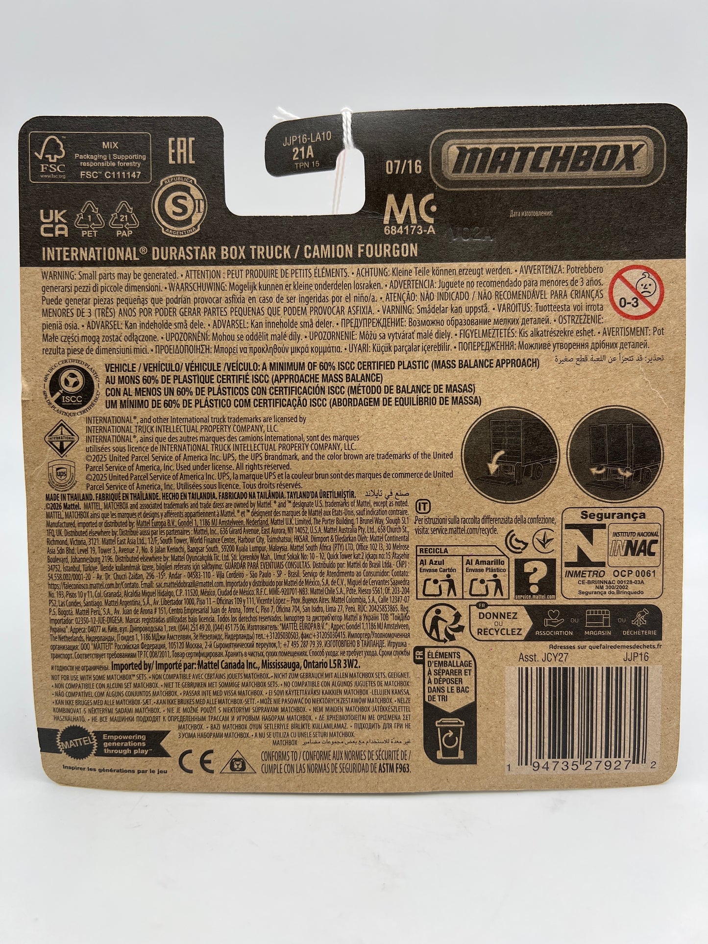 Matchbox Working Rigs #7 UPS International Durastar Box Truck