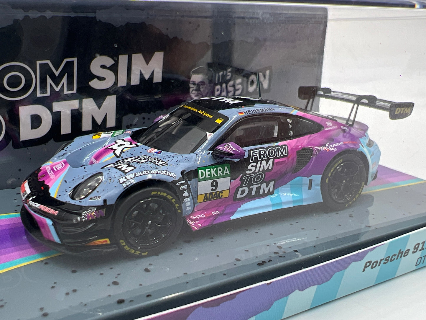 Tarmac Works x IXO Models Hobby64 SIM To DTM 2023 #9 Porsche 911 GT3 R