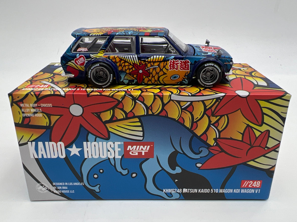 Mini GT x Kaido House #248 Datsun Kaido 510 Wagon Koi Wagon V1 Blue