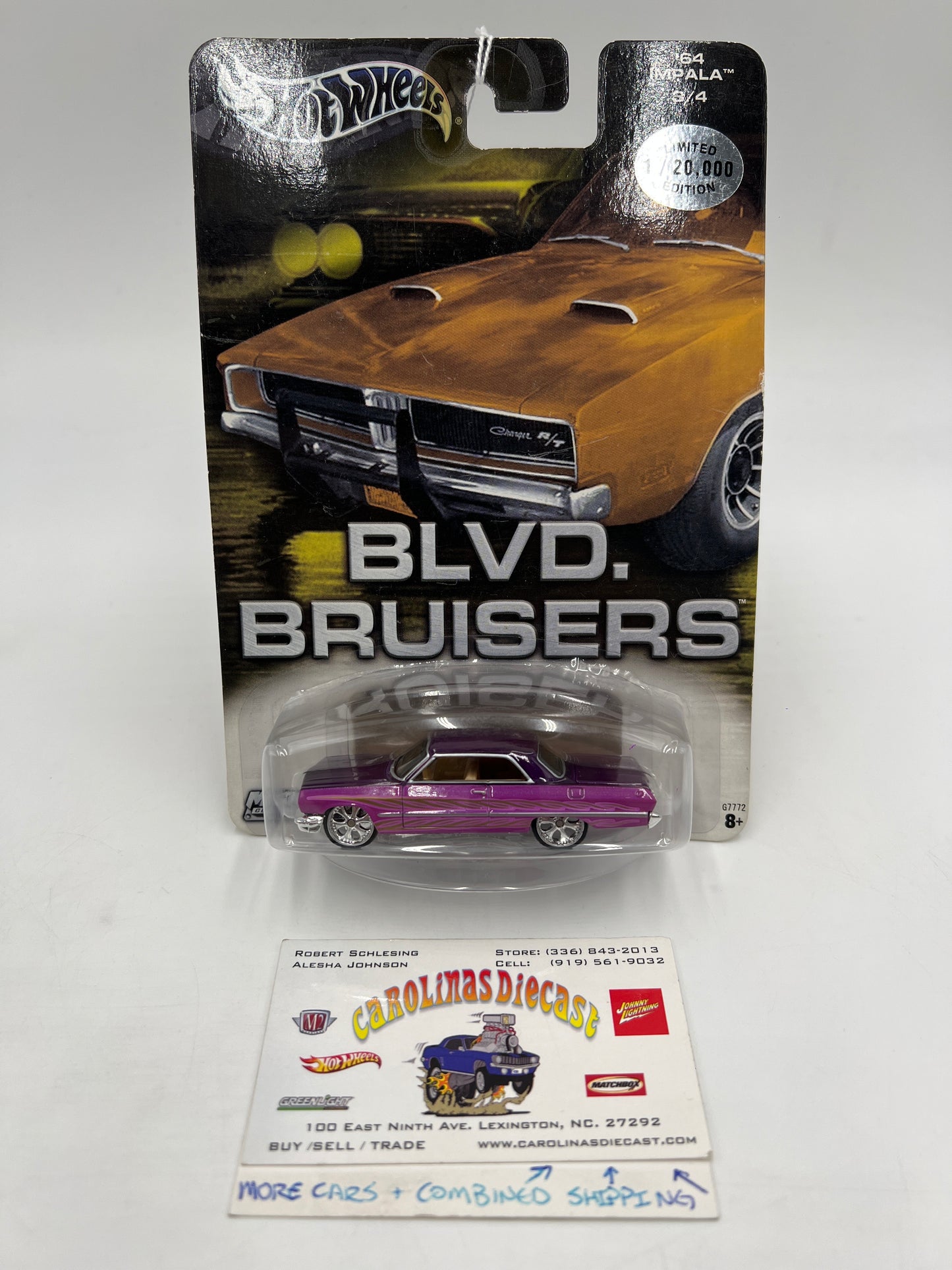 Hot Wheels Premium Blvd Bruisers #3 64 Impala Pink/Purple