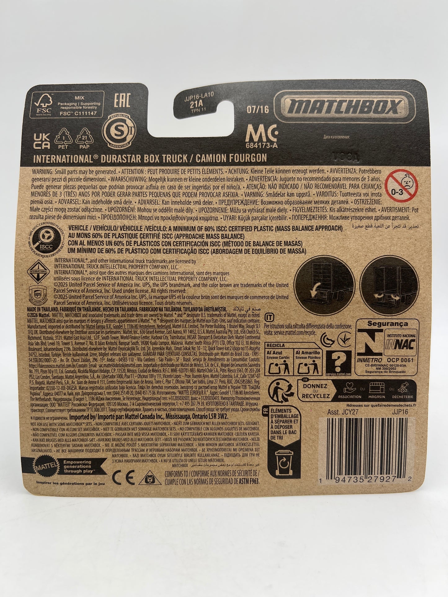 Matchbox Working Rigs #7 UPS International Durastar Box Truck