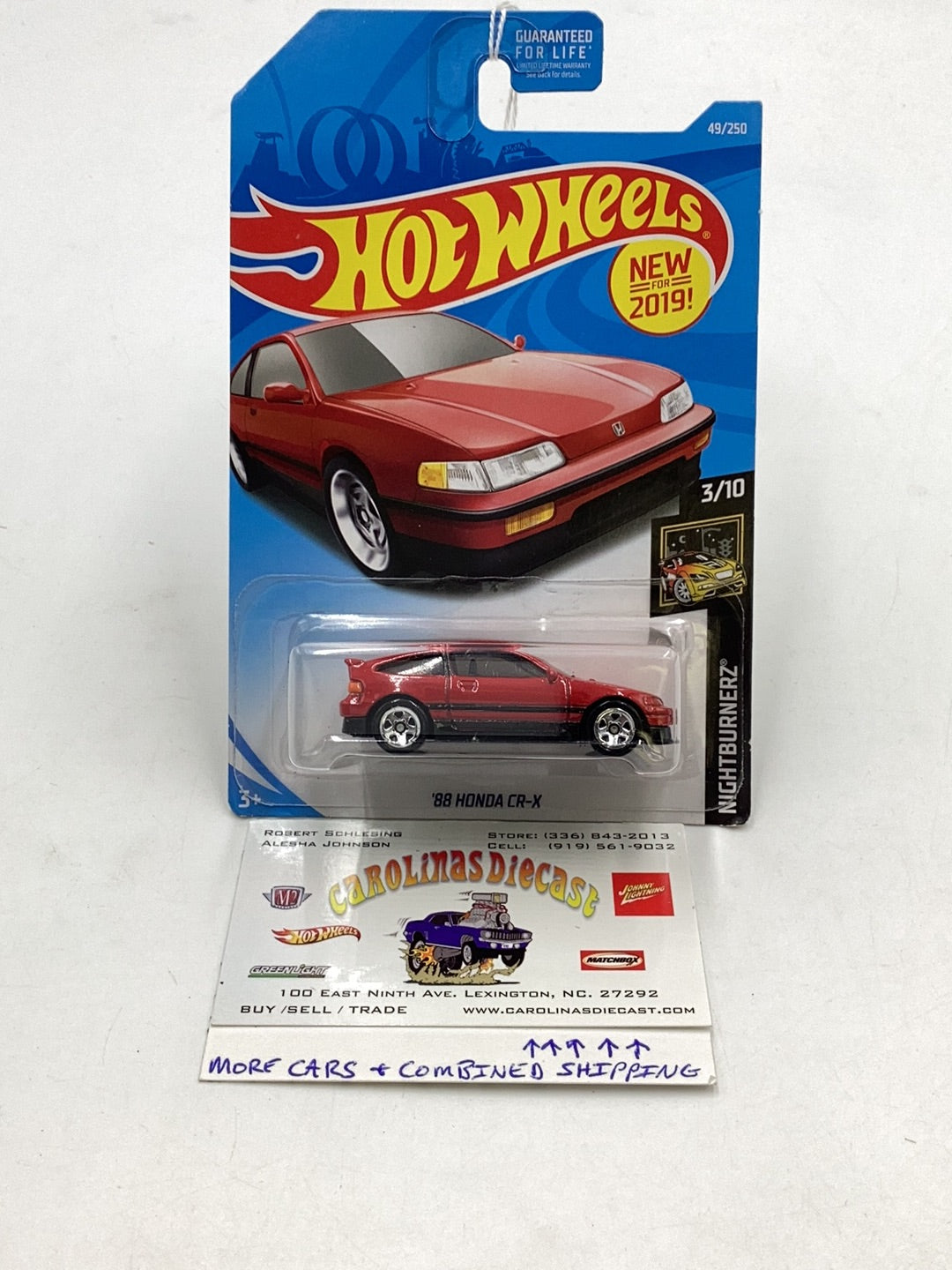 2019 Hot wheels #49 88 Honda CR-X Red 77F