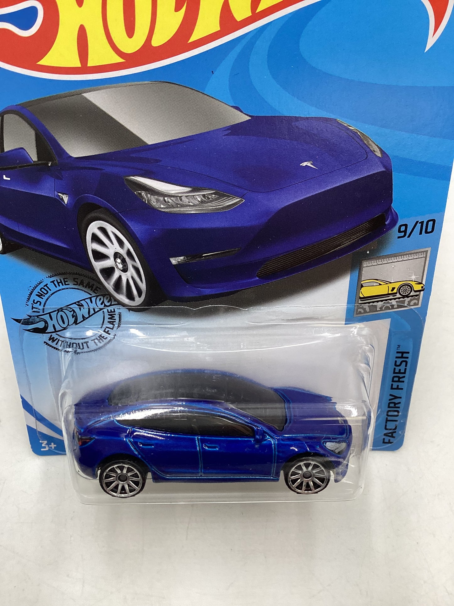 2020 Hot Wheels #112 Tesla Model 3 Blue 49C