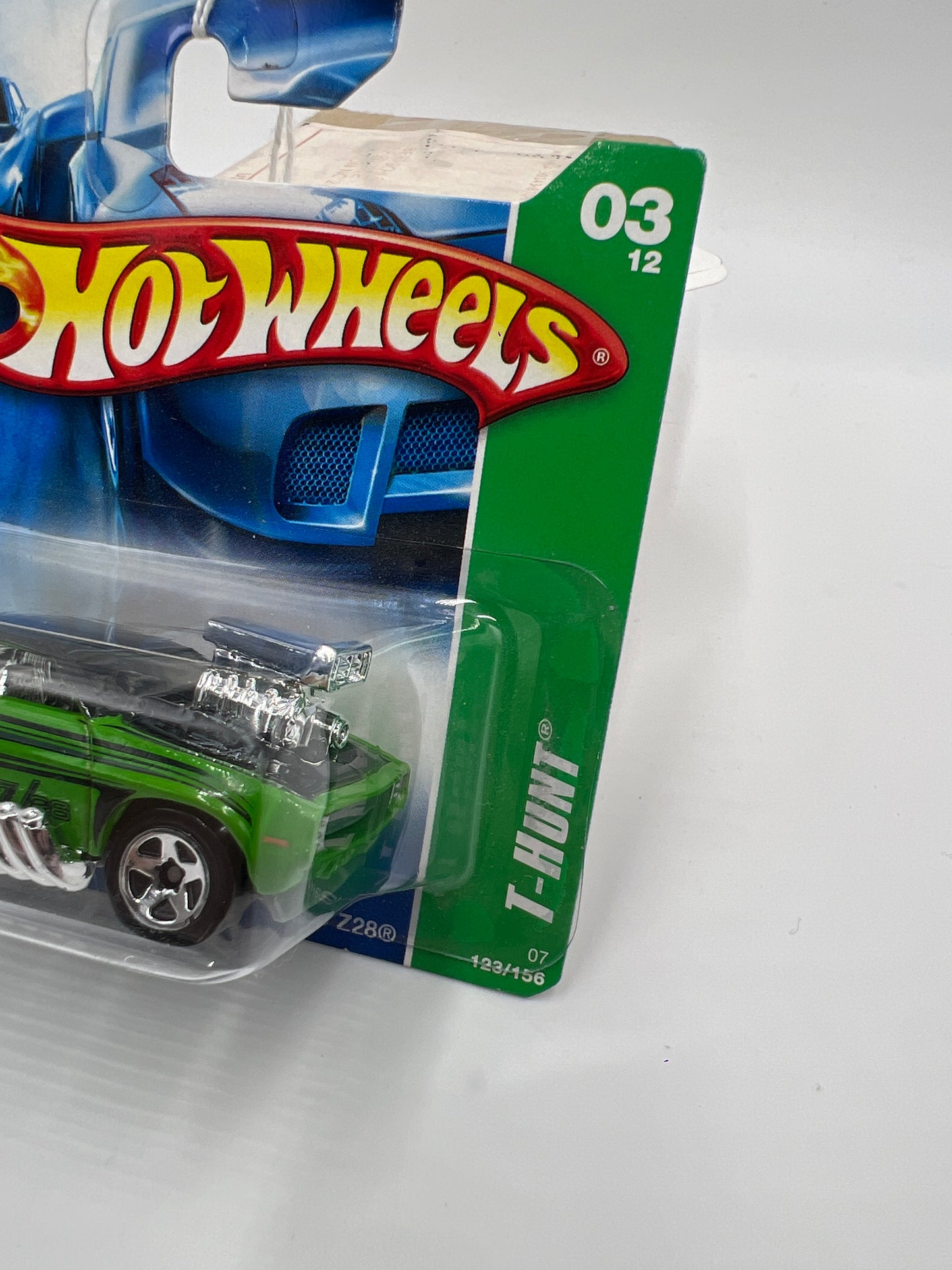 2007 Hot Wheels Short Card Treasure Hunt #123 69 Camaro Z28 Green Tooned 282B
