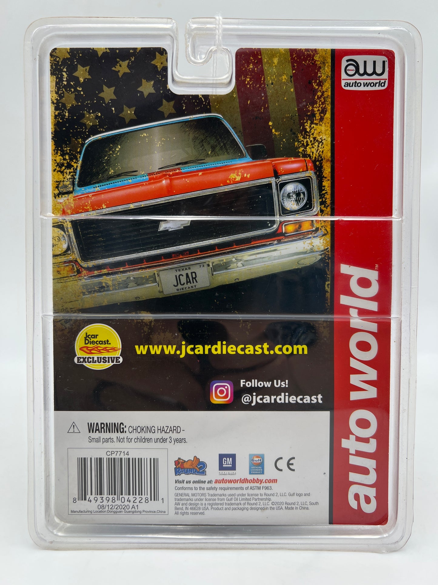 Auto World JCar Diecast Exclusive 1/2496 1973 Chevrolet C10 Pickup Gulf