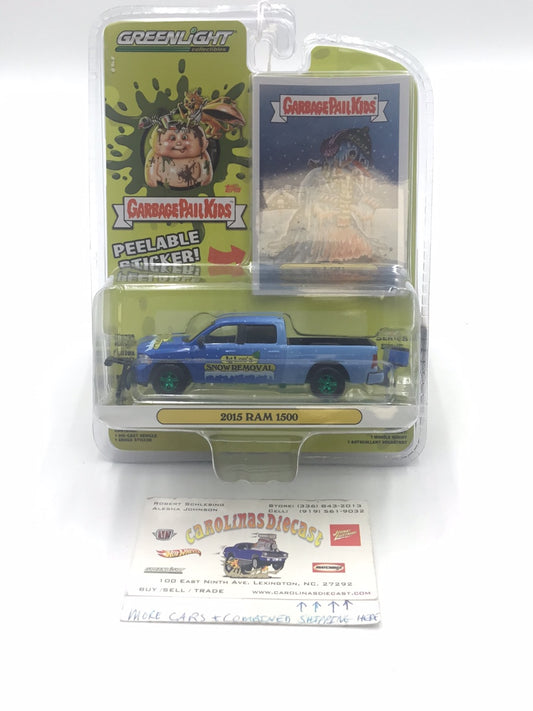 Greenlight Garbage Pail Kids 2015 Ram 1500 green machine CHASE (Snow Plow is loose see pictures)