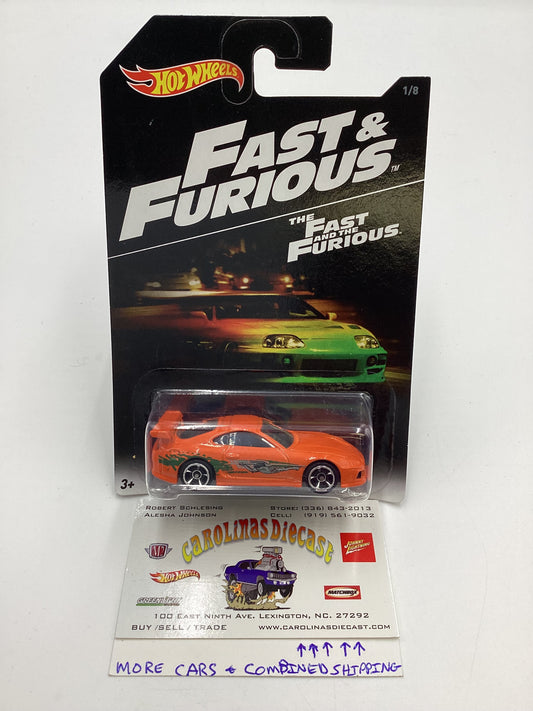 Hot Wheels 2016 Fast and furious #1 94 Toyota Supra Orange w/protector