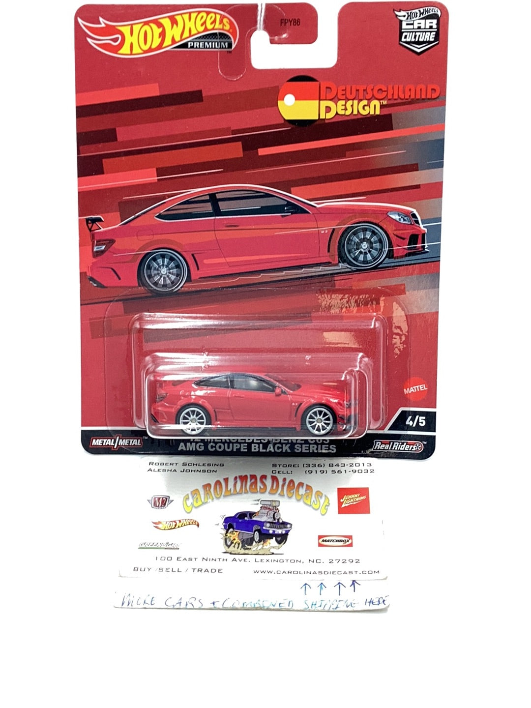 2022 Hot wheels car culture Deutschland Design 12 Mercedes Benz C63 AMG Coupe Black Series 4/5 255A