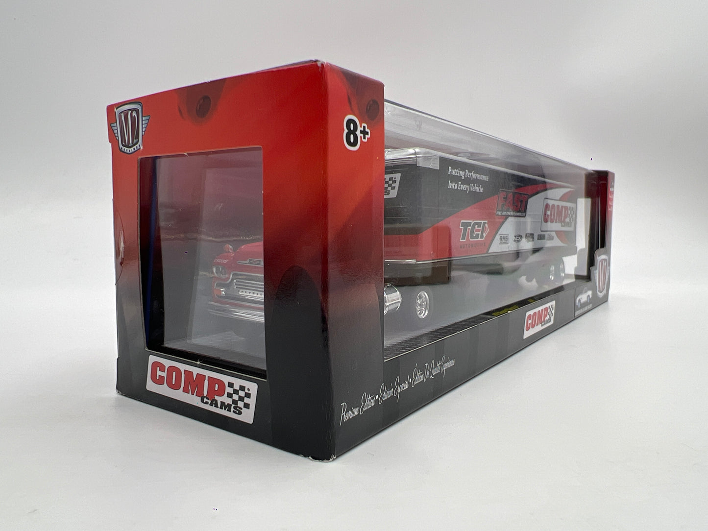 M2 Machines Auto Haulers Comp Cams 1958 Chevrolet Spartan LCF & 1969 Chevrolet Camaro RS R25