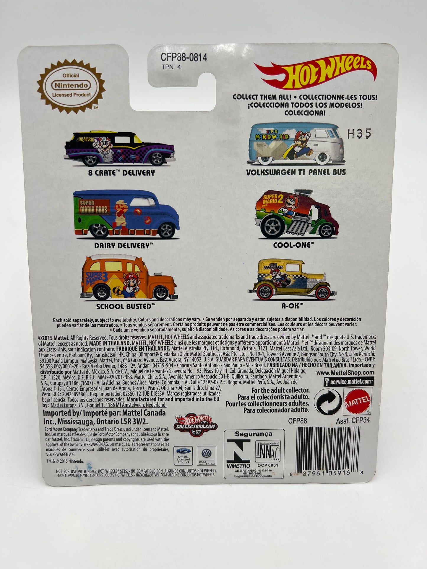 Hot Wheels Pop Culture Mario Full 6 Car Set W/Protectors VHTF