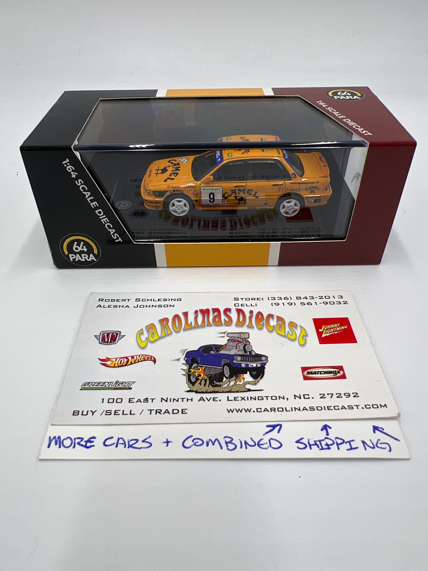 Para64 1:64 Scale Diecast Mitsubishi Motors 1988 Mitsubishi Galant VR-4 Yellow Camel