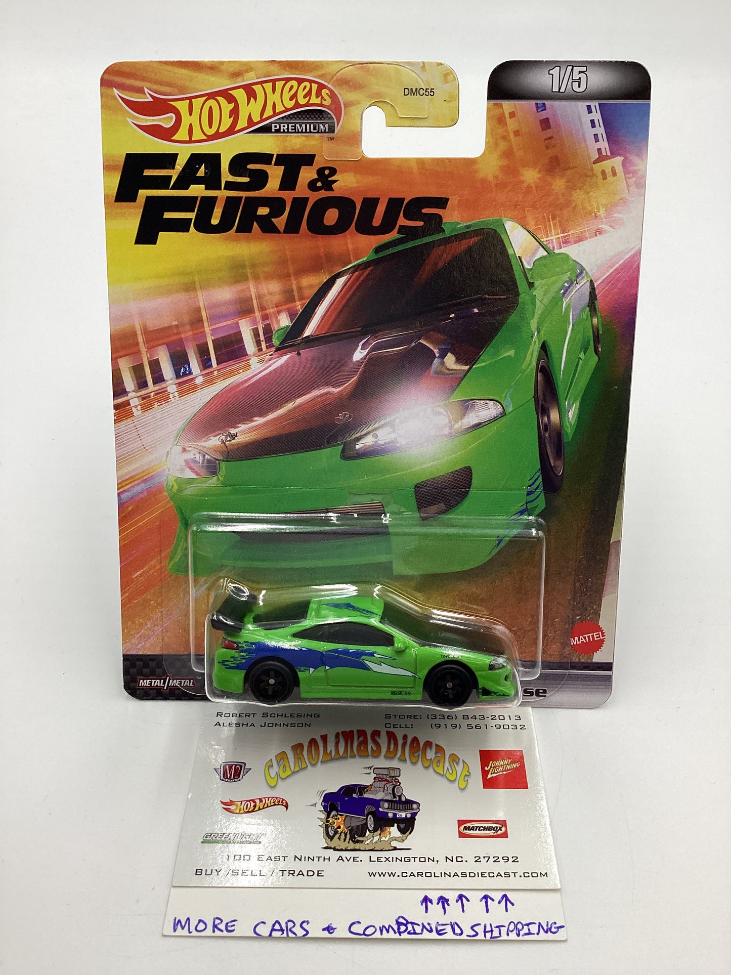 Hot wheels Premium Fast and Furious #1 95 Mitsubishi Eclipse Green with protector