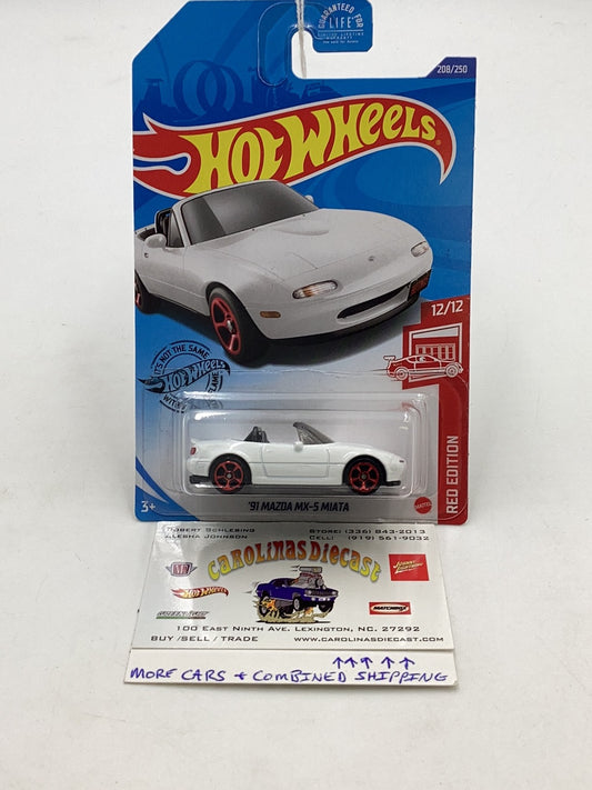 2020 Hot wheels Red edition #208 91 Mazda MX-5 Miata W/protector