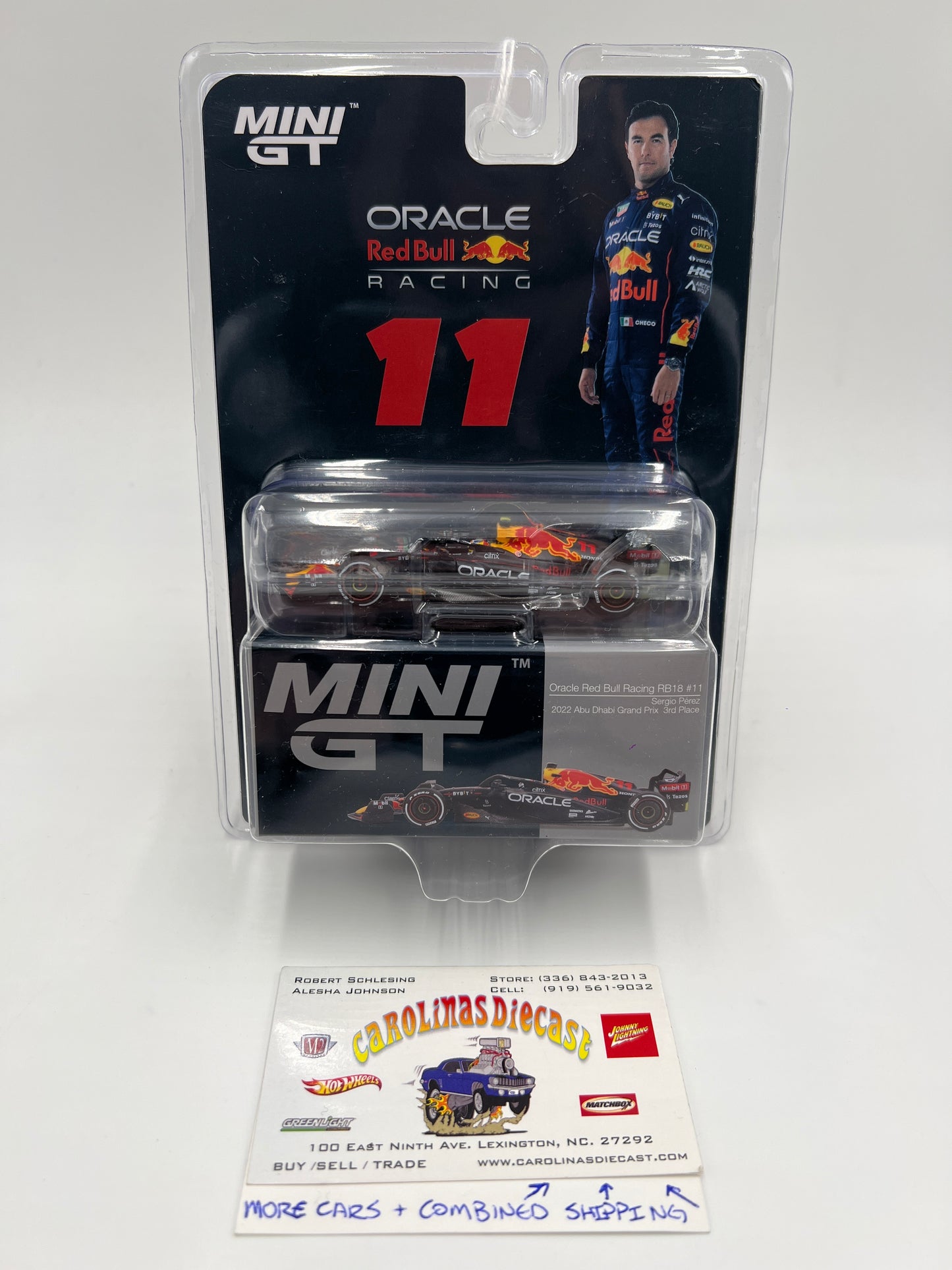 Mini GT Oracle Red Bull Racing #538 RB18 #11 Sergio Perez 2022 3rd Place Formula 1