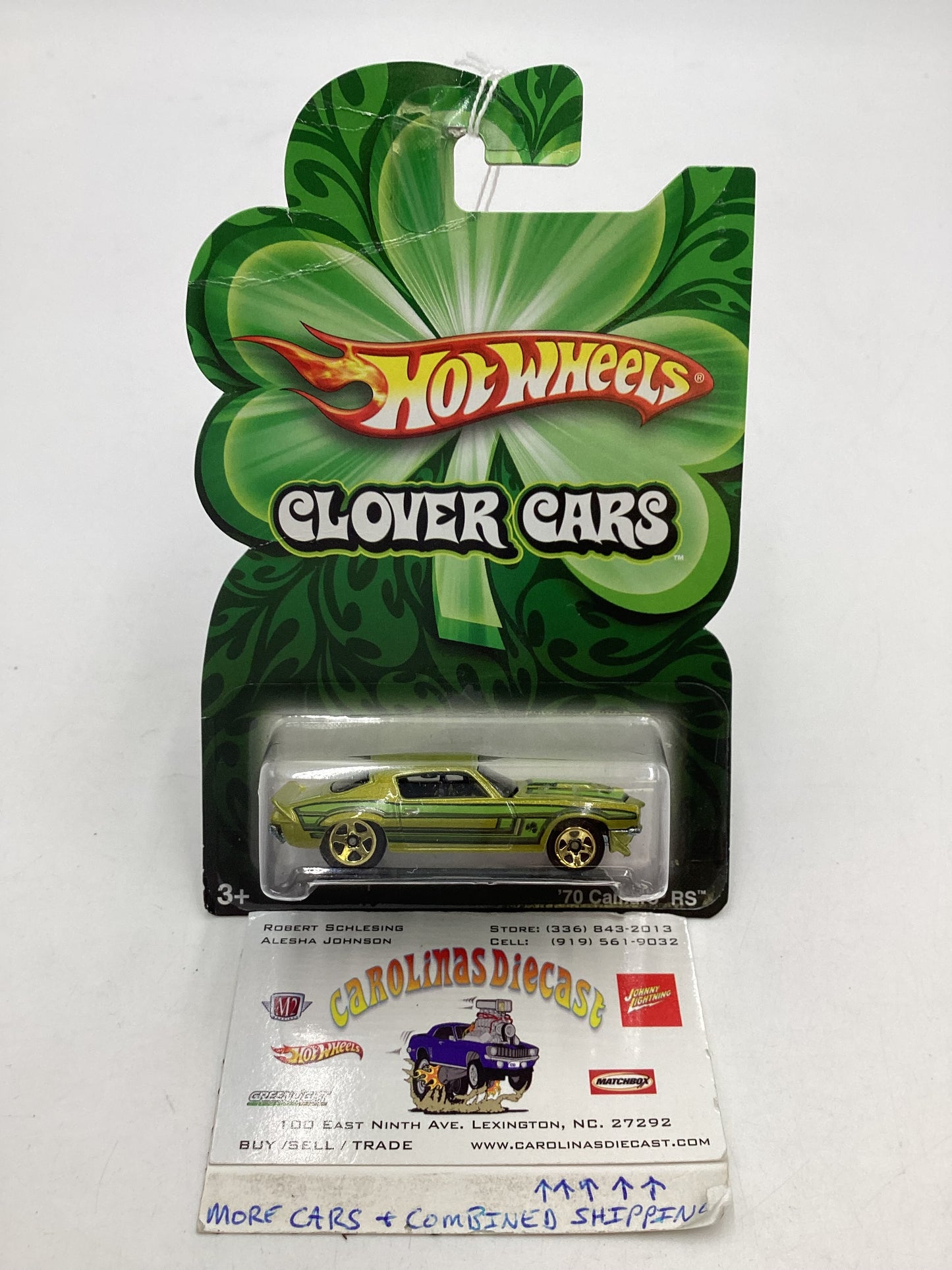 2009 Hot Wheels Clover Cars 70 Camaro RS Bad Card 152i