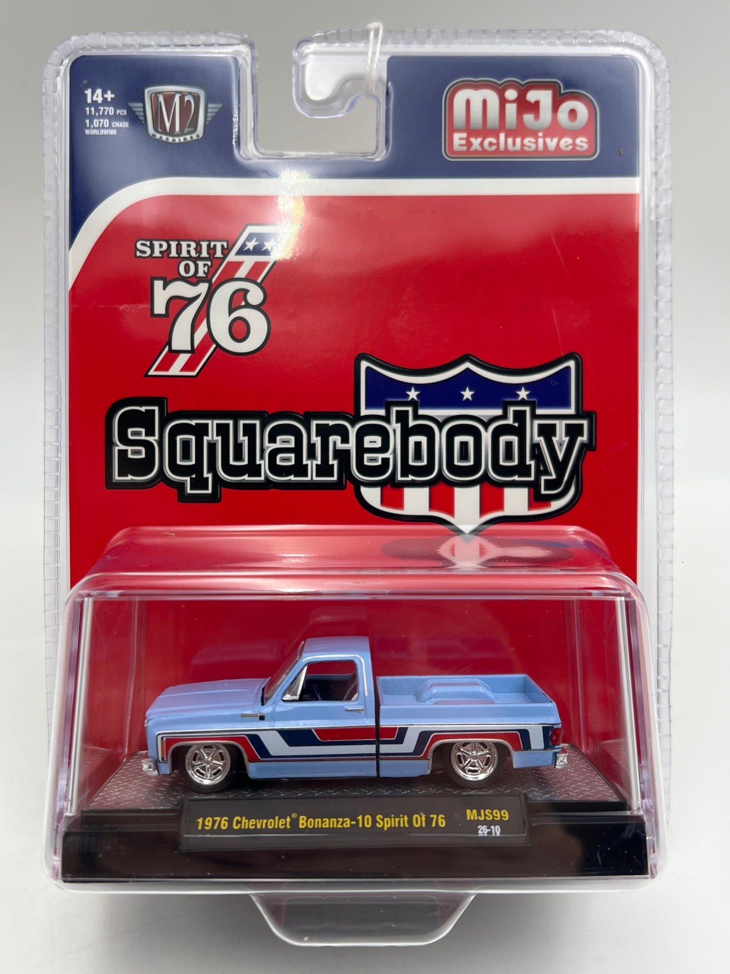 M2 Machines MJS99 MiJo Exclusives 1976 Chevrolet Bonanza 10 Spirit Of 76 Blue