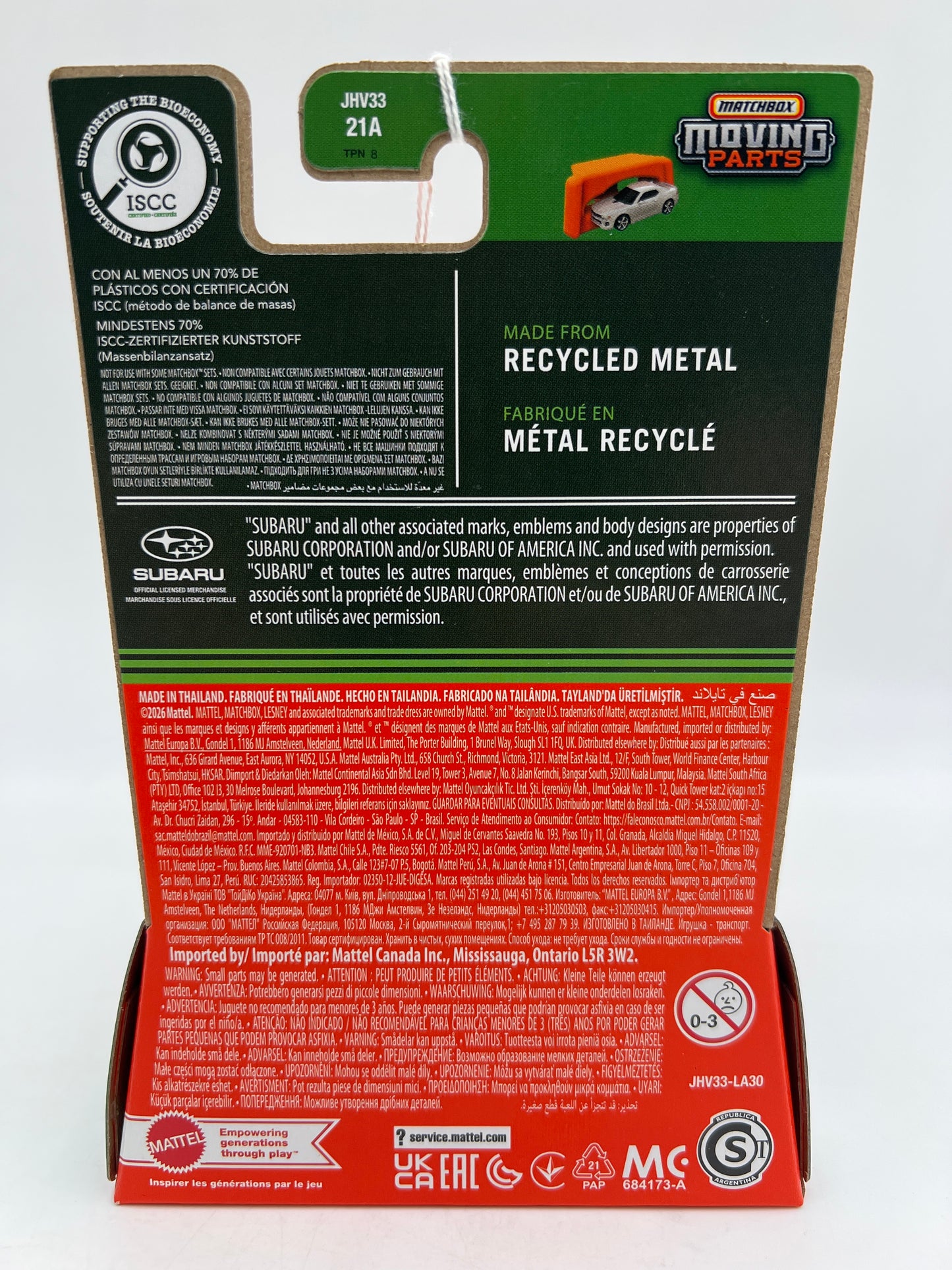 2026 Matchbox Moving Parts #24 1993 Subaru Legacy RS White