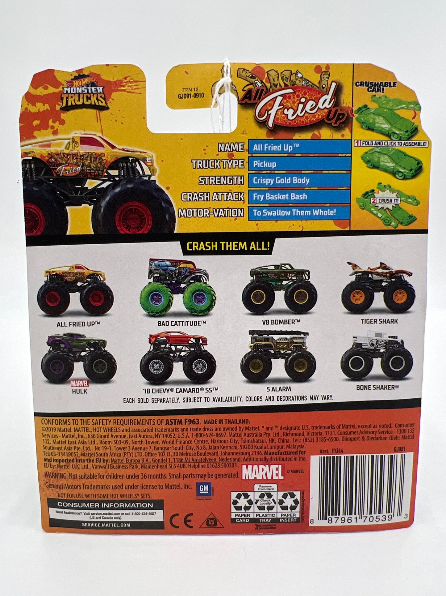 2020 Hot Wheels Monster Trucks Fast Foodie #9 All Fried Up 127H