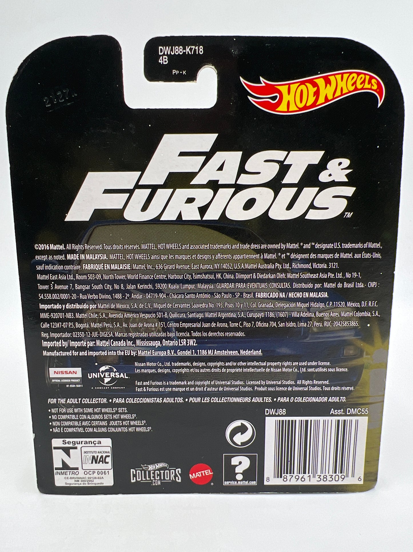 Hot Wheels Retro Entertainment Fast & Furious Nissan Skyline GT-R R34 Blue W/Protector