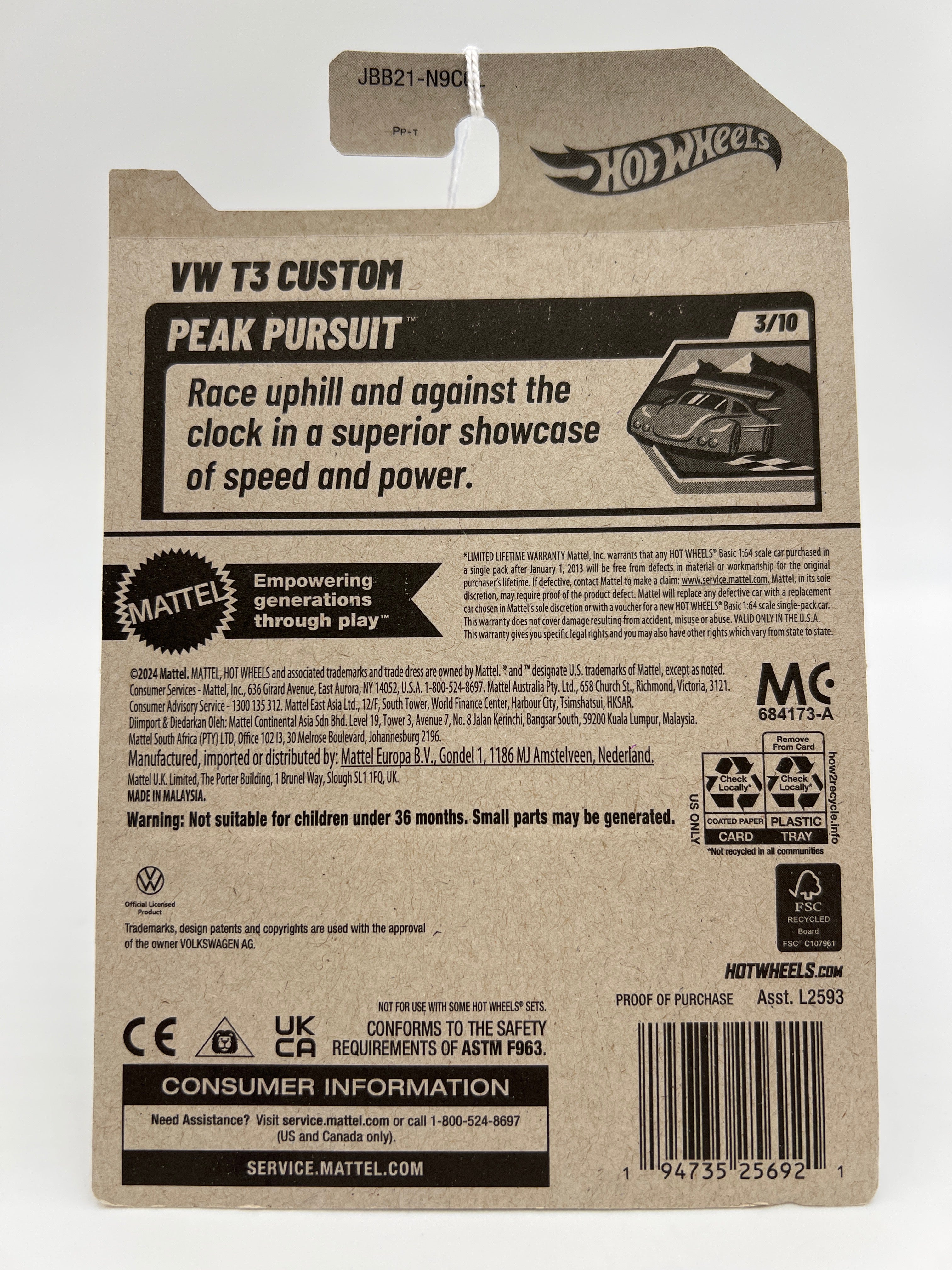 2025 Hot Wheels L Case Peak Pursuit #200 VW T3 Custom 96G