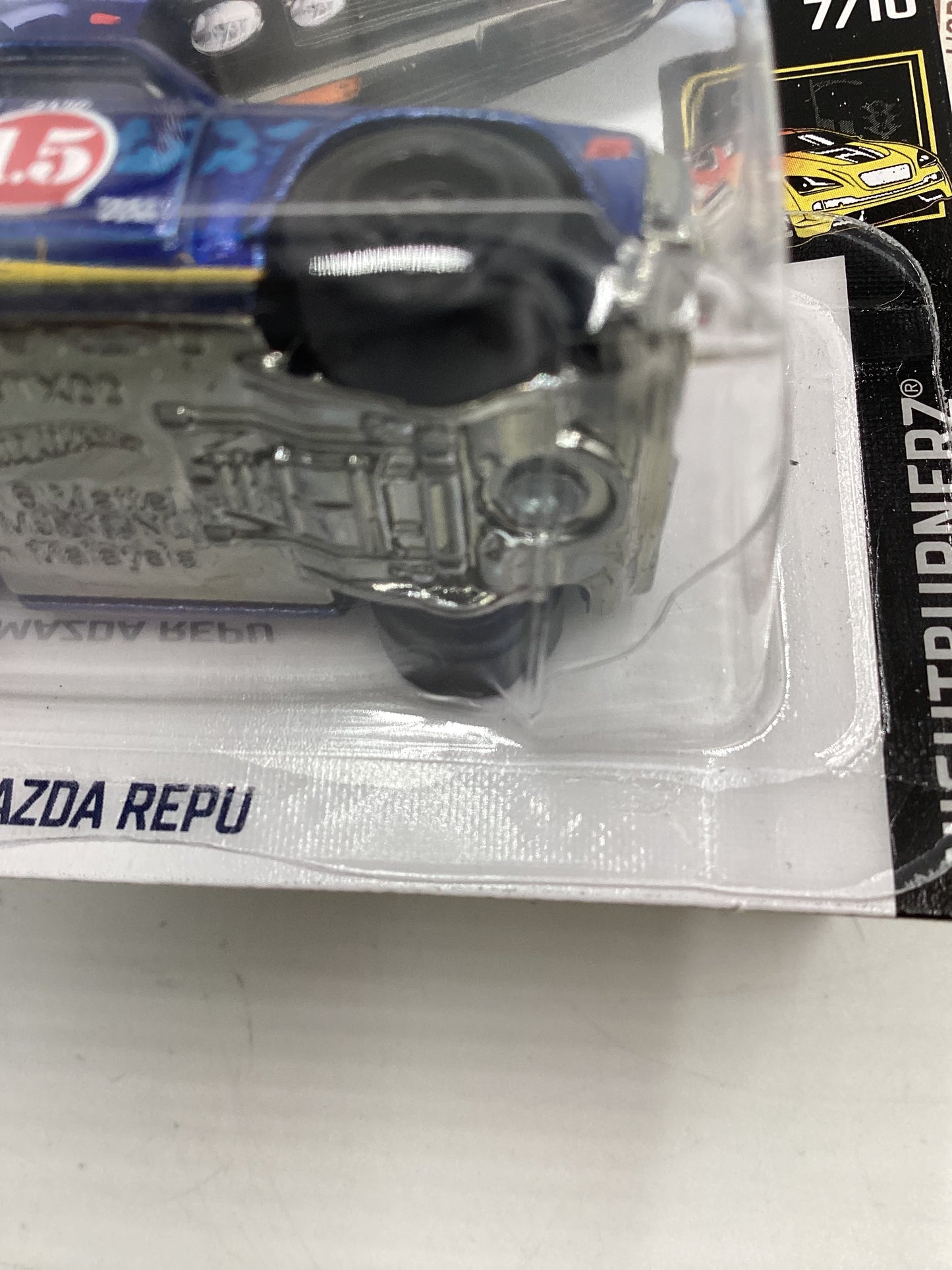 2019 Hot Wheels Super Treasure Hunt #138 Mazda Repu Blue W/ Protector Cracked Blister