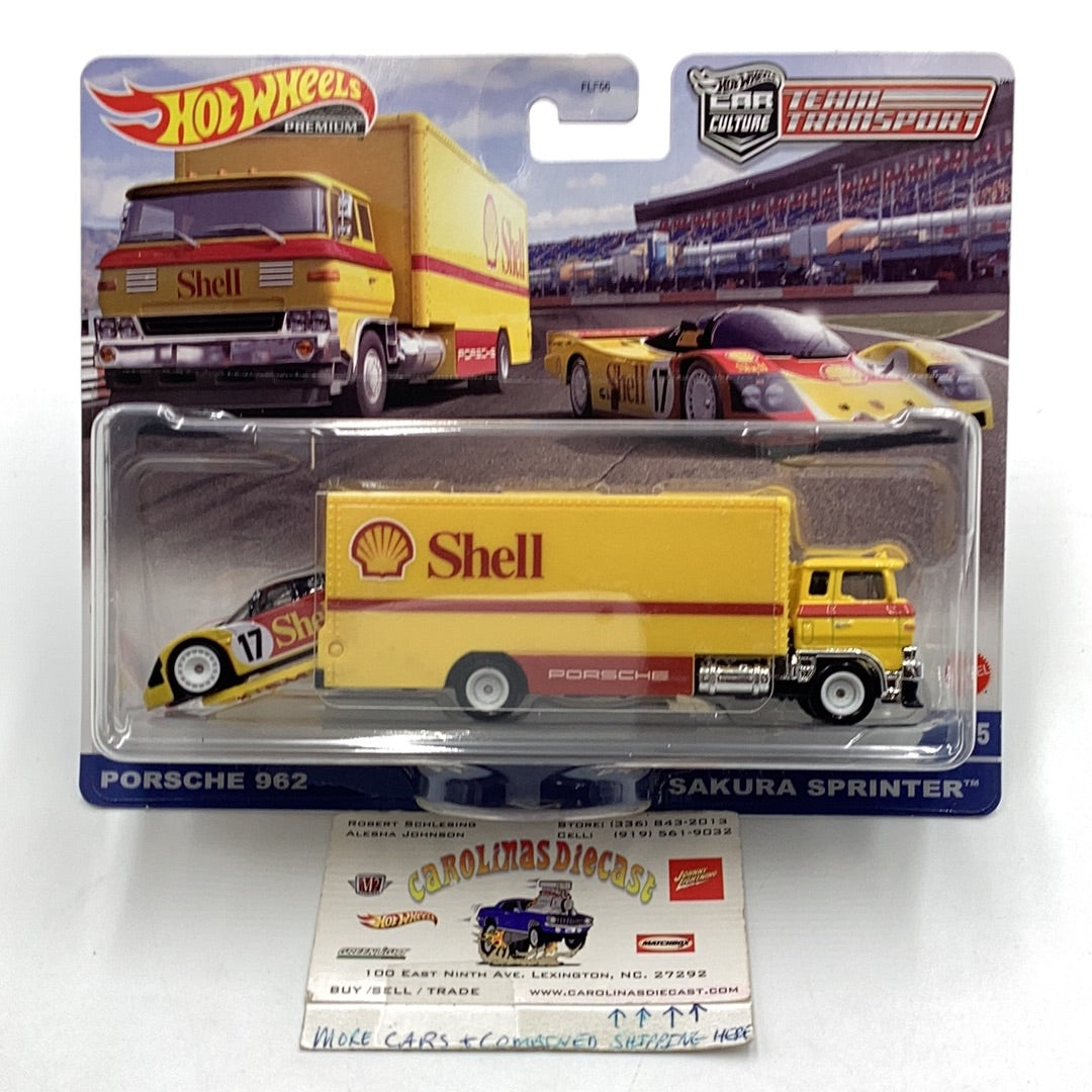 Hot wheels car culture team transport #45 Porsche 962 Sakura Sprinter 279E