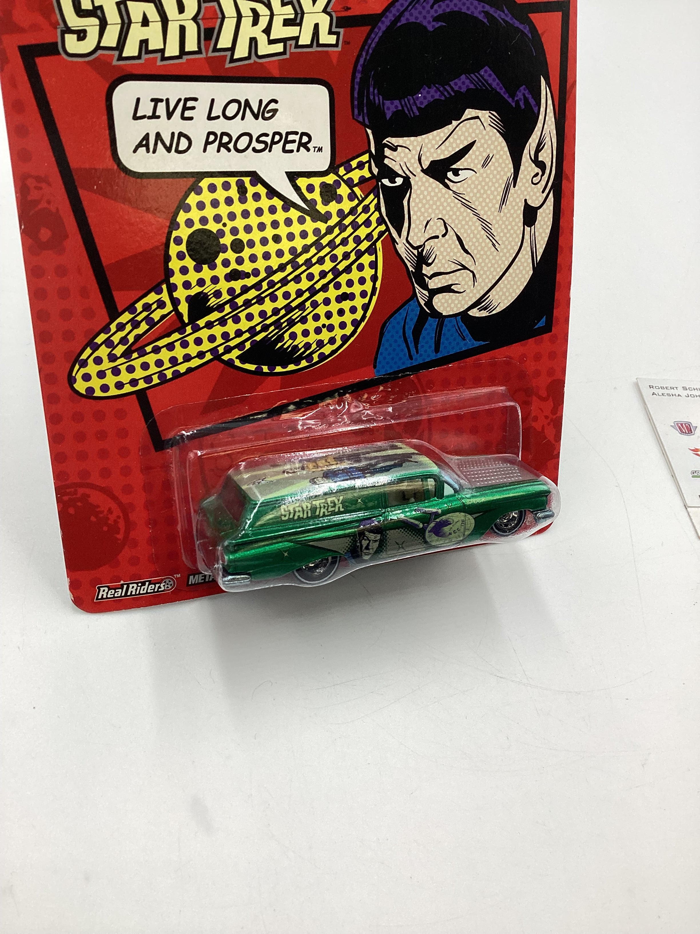 Hot wheels Pop Culture Star Trek Spock 59 Chevy Delivery Green