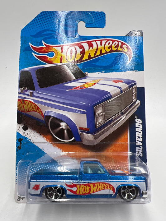 2011 Hot Wheels Racing #156 83 Chevy Silverado Blue W/Protector Intl Card