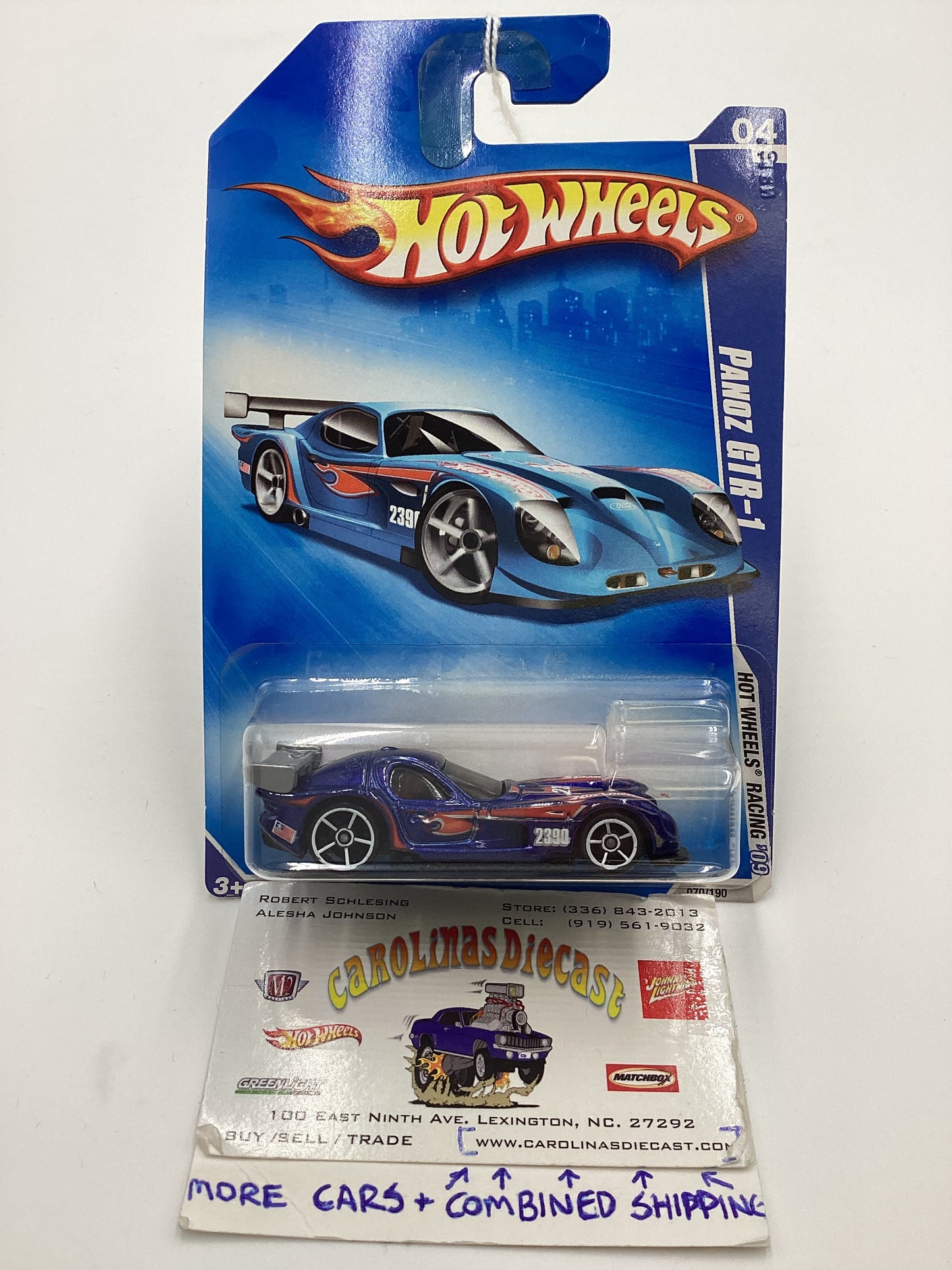 2009 Hot Wheels #070 Panoz GTR-1 Blue OH5 White Wheels 59B